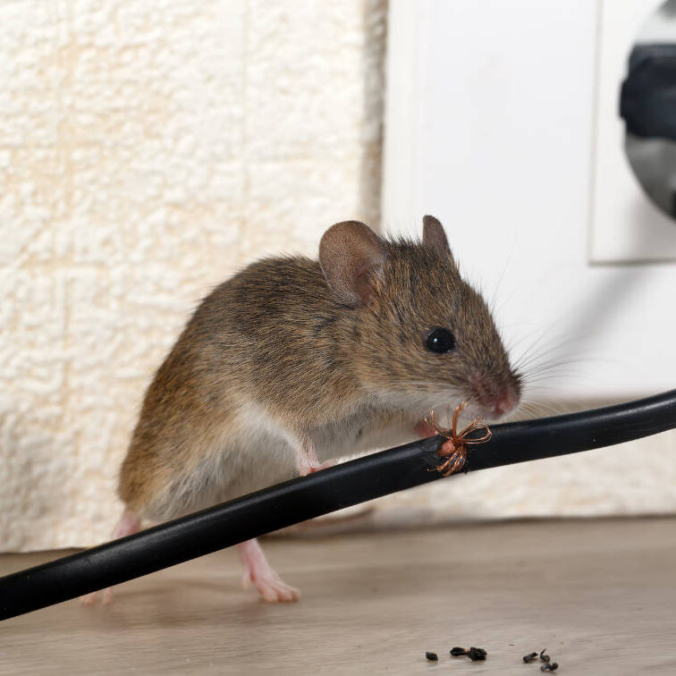 Signs of Mice - Mouse eating wire